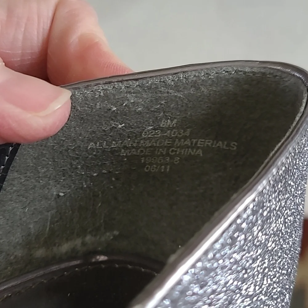 Jacqueline Ferrar Dark Grey/Silver Glitter platform heels size 8
